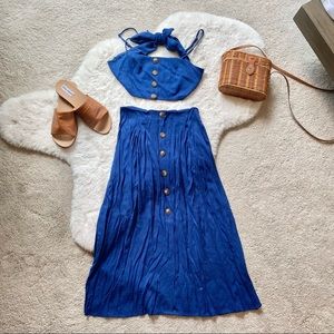 SOLD Nasty Gal cute blue 2 piece summer set